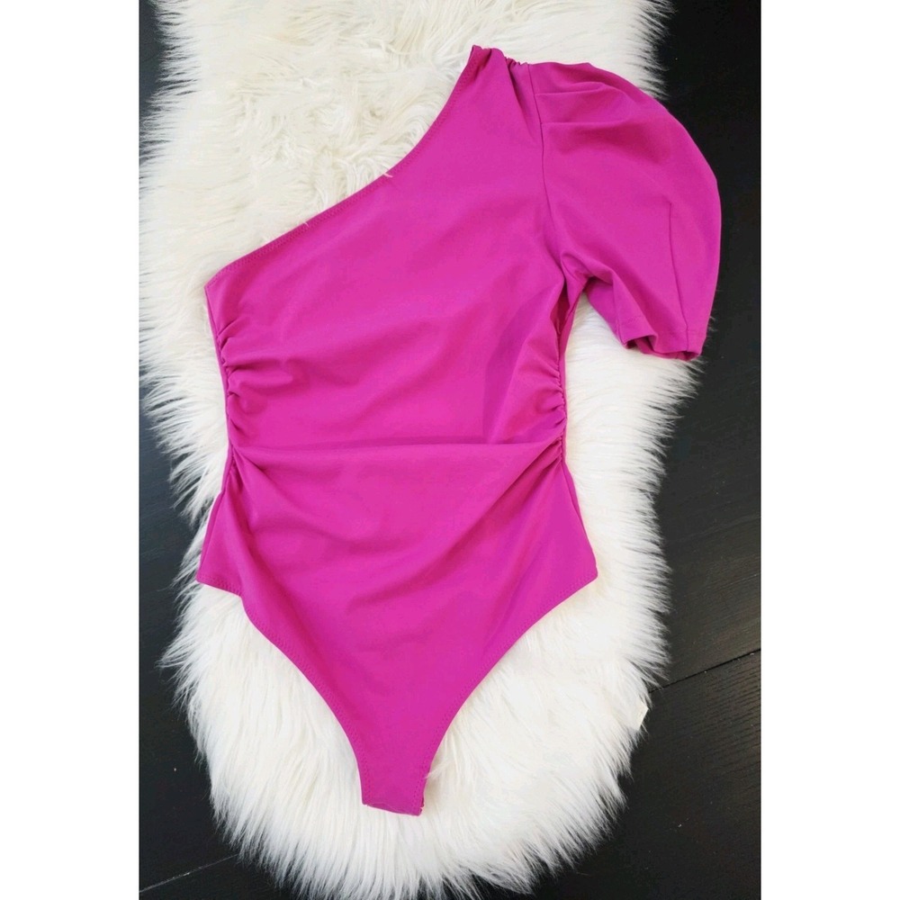 Free People Somethin Bout You One Shoulder‎ Bodysuit Women's Size XS Pink